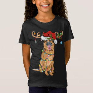 Grappig rendier Santa Hat Duitse Herder Kerstmis T-shirt