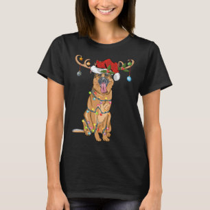 Grappig rendier Santa Hat Duitse Herder Kerstmis T-shirt