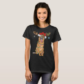 Grappig rendier Santa Hat Duitse Herder Kerstmis T-shirt (Voorkant volledig)