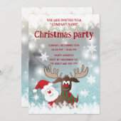 Grappig rendier Santa Kerstmis bedrijfsfeest Kaart (Voorkant / Achterkant)