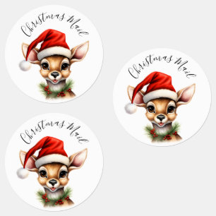 Grappig rendier Schattige kerstfeest Labels