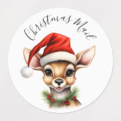 Grappig rendier Schattige kerstfeest Labels (Design 2)