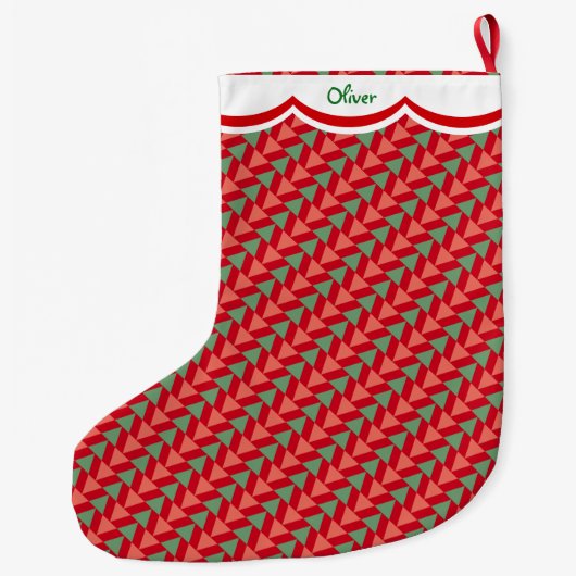 Grappig rendierpatroon gepersonaliseerd grote kerstsok (Achterkant)