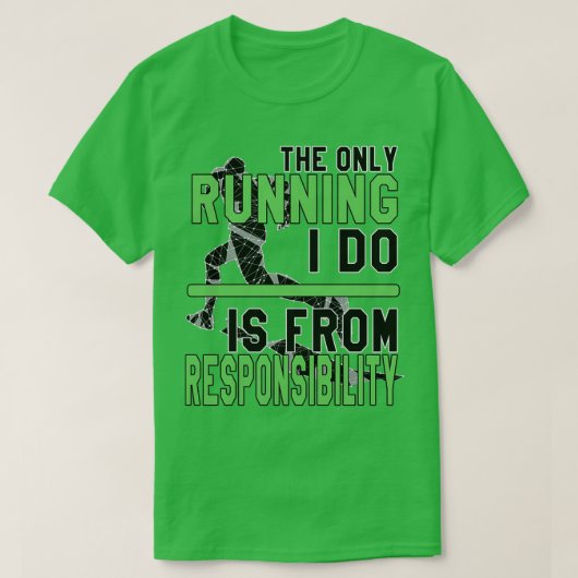 Grappig rennen, groen t-shirt (Design voorkant)