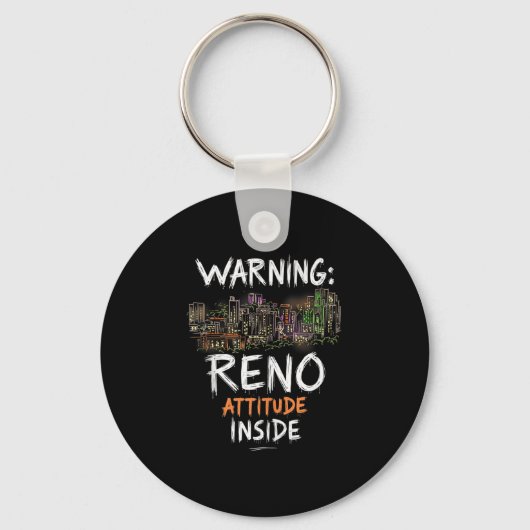 Grappig Reno Nevada Night Skyline Tanktop_2 Sleutelhanger (Voorkant)