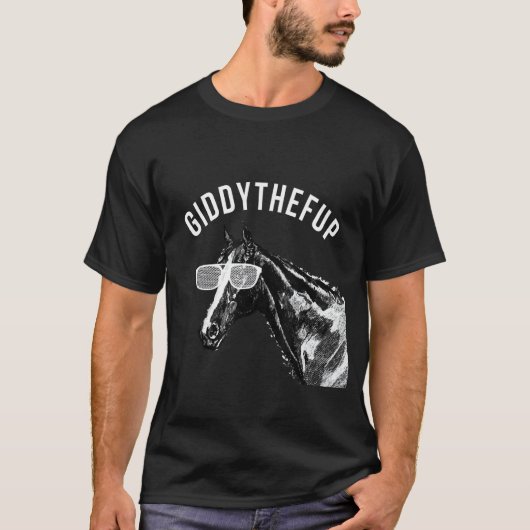 Grappig Renpaard Shirt Giddy the F Up (Voorkant)