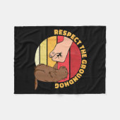 Grappig Respect De Groundhog Day 2022 Fleece Deken (Voorkant (Horizontaal))