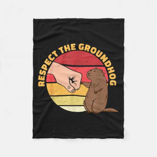 Grappig Respect De Groundhog Day 2022 Fleece Deken (Voorkant)
