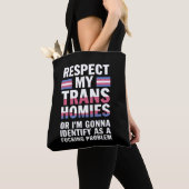 Grappig respect Mijn Trans Homies Gay Pride Maand  Tote Bag (Dichtbij)