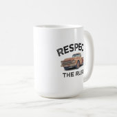 grappig RESPECT THE RUST Pick-up Truck Vader Grap Koffiemok (Voorkant rechts)