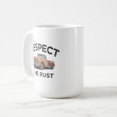grappig RESPECT THE RUST Pick-up Truck Vader Grap Koffiemok (Voorkant links)