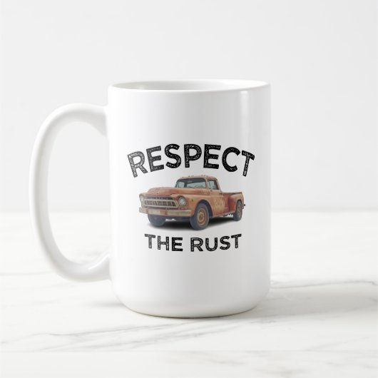 grappig RESPECT THE RUST Pick-up Truck Vader Grap Koffiemok (Links)