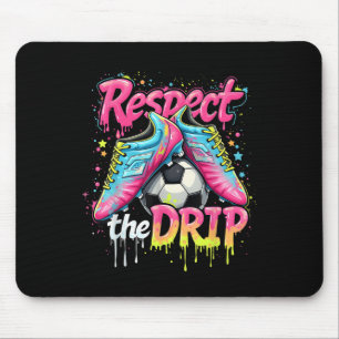 Grappig respect voor de druppel voetbal ijs druppe muismat