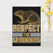 Grappig Respecteer De Bosmarmot Groundhog Dag Vrou Kaart (Gele Bloem)