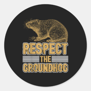 Grappig Respecteer De Bosmarmot Groundhog Day Vrou Ronde Sticker