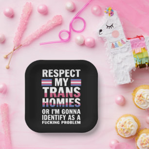 Grappig Respecteer Mijn Trans Homies Gay Pride Maa Papieren Bordje