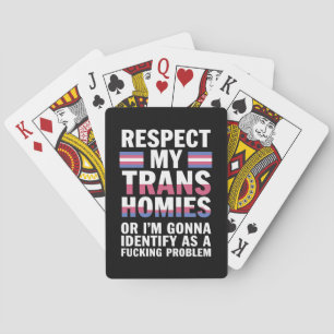 Grappig Respecteer Mijn Trans Homies Gay Pride Maa Pokerkaarten