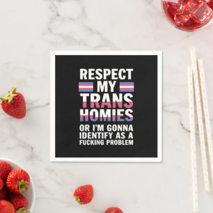 Grappig Respecteer Mijn Trans Homies Gay Pride Maa Servet