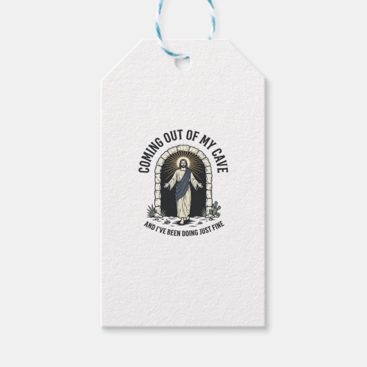 Grappig Resurrection Cave Citaat Vintage Gravure D Cadeaulabel (Voorkant)