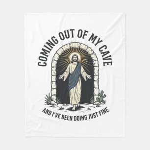 Grappig Resurrection Cave Citaat Vintage Gravure D Fleece Deken