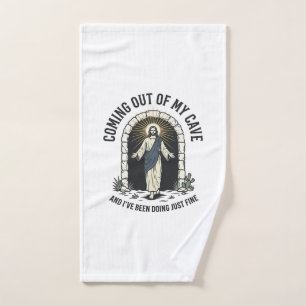 Grappig Resurrection Cave Citaat Vintage Gravure D Handdoek