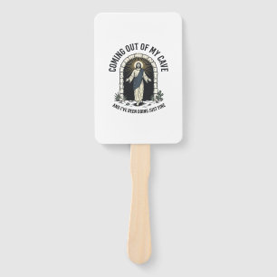 Grappig Resurrection Cave Citaat Vintage Gravure D Handwaaier