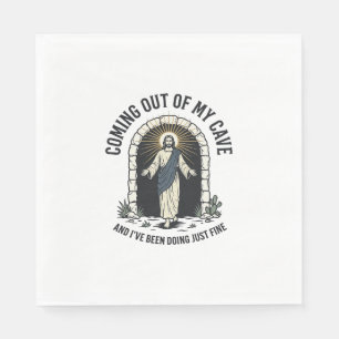 Grappig Resurrection Cave Citaat Vintage Gravure D Servet