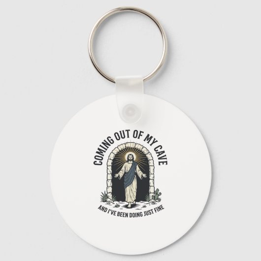Grappig Resurrection Cave Citaat Vintage Gravure D Sleutelhanger (Voorkant)