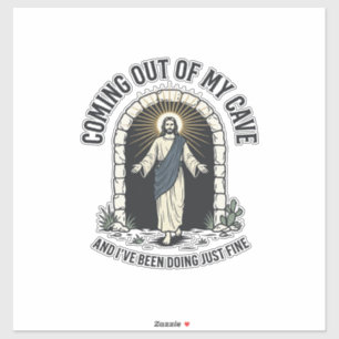Grappig Resurrection Cave Citaat Vintage Gravure D Sticker