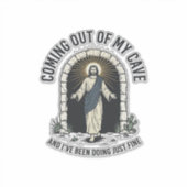 Grappig Resurrection Cave Citaat Vintage Gravure D Sticker (Voorkant)
