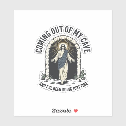 Grappig Resurrection Cave Citaat Vintage Gravure D Sticker (Vel)