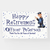 Grappig Retirement Party politieagent teken Spandoek (Horizontaal)