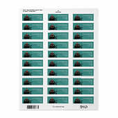 Grappig Retouradres Zwart Kat Feestje Etiket (Full Sheet)