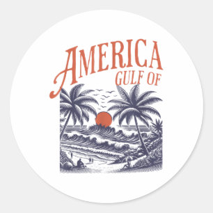 Grappig Retro 2025 Grunge Design, Golf van Verenig Ronde Sticker
