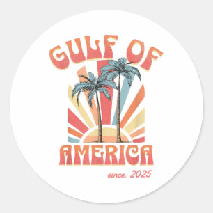 Grappig Retro 2025 Grunge Design, Golf van Verenig Ronde Sticker