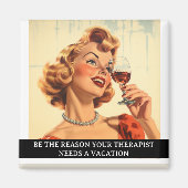 Grappig Retro 50s Gezegde Therapeut Magneet (Voorkant)