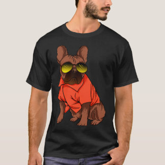 Grappig Retro 90s Franse Bulldog Hondenliefhebber  T-shirt