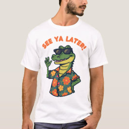 Grappig Retro Alligator Zie Je Later T-Shirt