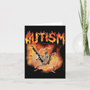 Grappig retro autistisch en homoseksueel skelet au kaart