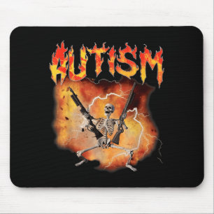 Grappig retro autistisch en homoseksueel skelet au muismat