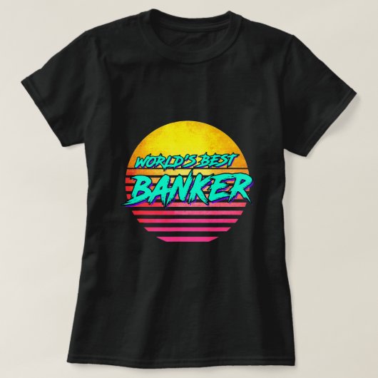 Grappig retro bankiersberoep t-shirt (Design voorkant)