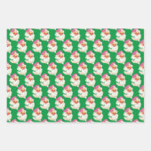 Grappig Retro Blauw Rood Sinterklaas Gezicht Kerst Inpakpapier Vel (Voorkant 2)