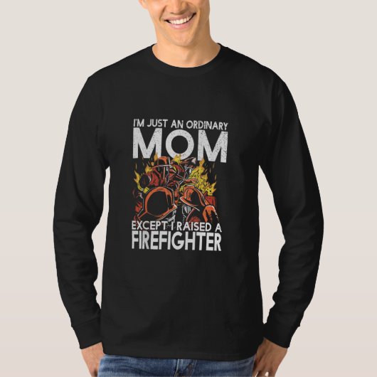 Grappig Retro  Brandweerman Mam T-shirt (Voorkant)