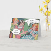 Grappig Retro Cartoon Comic Verjaardag Kaart (Gele Bloem)