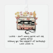 Grappig Retro Cassettebandje Verjaardag Metalen Ornament (Voorkant)