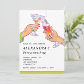 Grappig Retro Cocktail 43e verjaardagsfeestje Kaart (Staand voorkant)