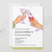 Grappig Retro Cocktail 48ste verjaardagsfeestje Kaart (Voorkant)