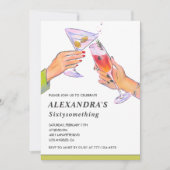 Grappig Retro Cocktail 64e verjaardagsfeestje Kaart (Voorkant)