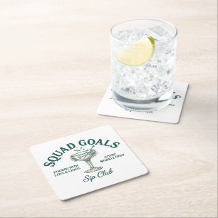 Grappig Retro Cocktailparty Ontwerp Kartonnen Onderzetters
