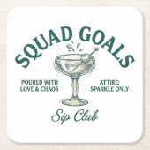 Grappig Retro Cocktailparty Ontwerp Kartonnen Onderzetters (Voorkant)